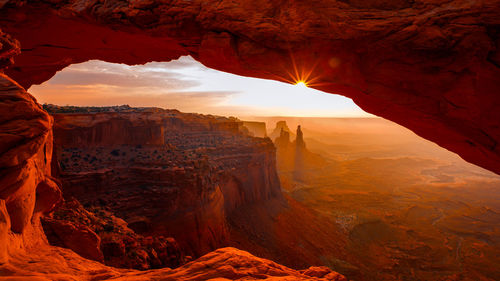 Rock formations at sunset