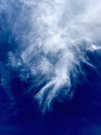 Low angle view of blue sea against sky