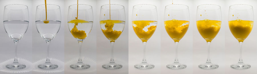 Close-up of glasses in glass container