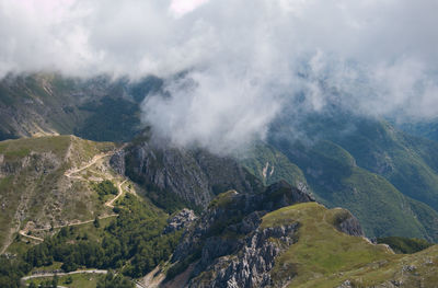 Scenic view of mountains against sky