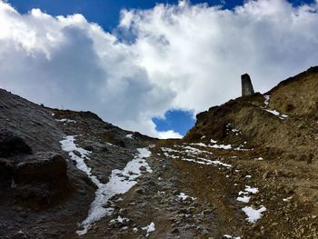 Low angle view of mountain against sky