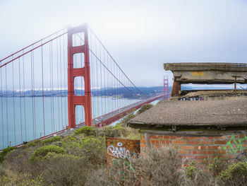 View of suspension bridge against sky