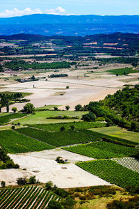 High angle view of agricultural field