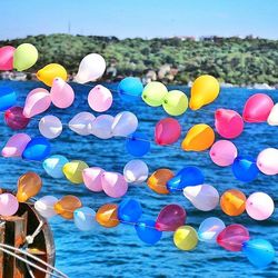 Colorful balloons on colorful balloons