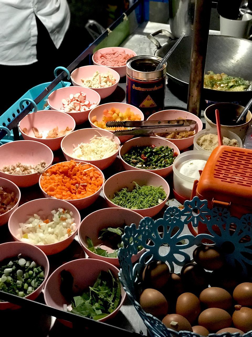 HIGH ANGLE VIEW OF FOOD FOR SALE AT MARKET