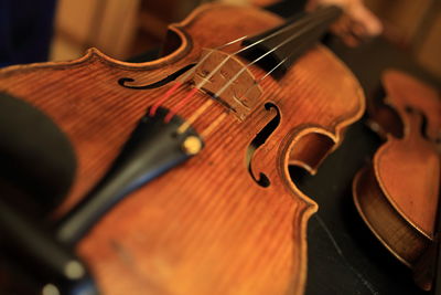 Close-up of violin