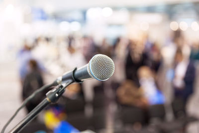 Close-up of microphone