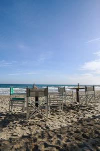 Scenic view of beach against sky