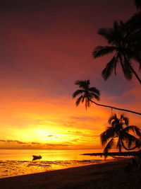 Scenic view of sea at sunset