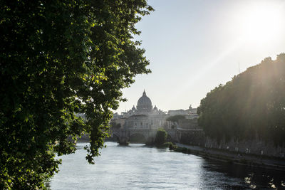 View of cathedral with canal in background