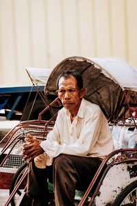 Man sitting on seat