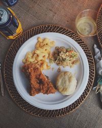 Close-up of served food in plate