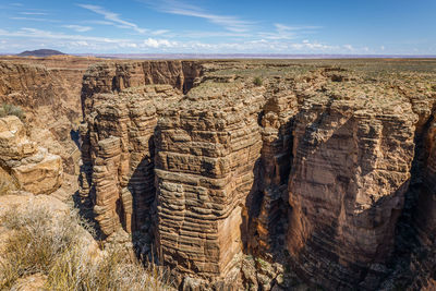 View of rock formations against sky