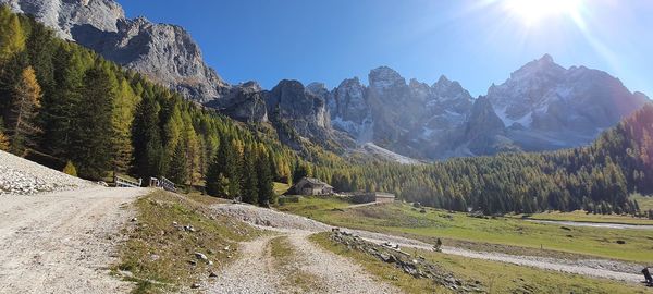 Panoramic view of mountains against sky