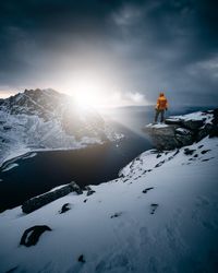 Snow covered mountain against sky