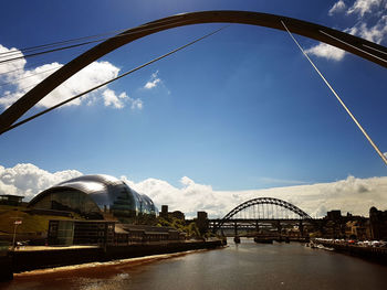 Low angle view of bridge over river