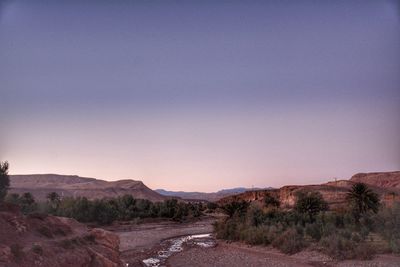 Scenic view of landscape against clear sky