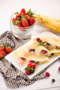 Close-up of fruit salad in plate