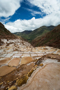 Scenic view of landscape against cloudy sky