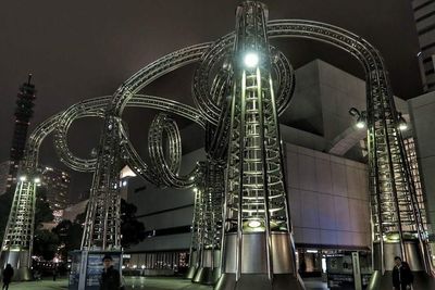 Illuminated street light at night