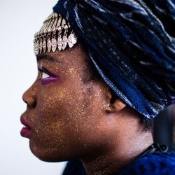 Close-up portrait of young woman