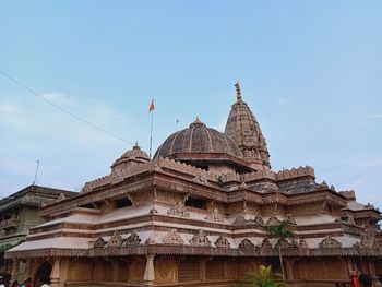 Low angle view of temple building against sky