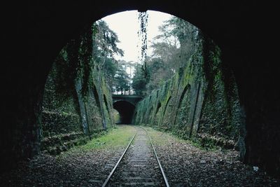 Railroad track in tunnel