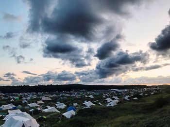 Panoramic view of field against sky