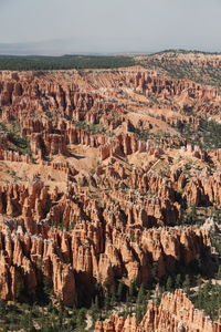 Aerial view of rock formations