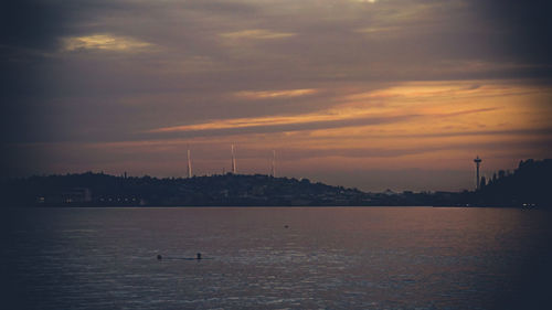 Scenic view of sea during sunset