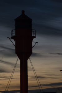 Low angle view of lighthouse against the sky