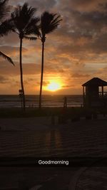 Scenic view of beach during sunset