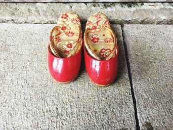 Close-up of red shoes