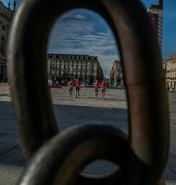 Woman walking in city