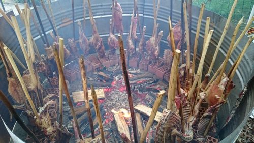 High angle view of temple