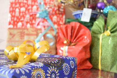 Close-up of flowers on table