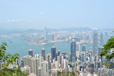 Modern buildings in city against sky