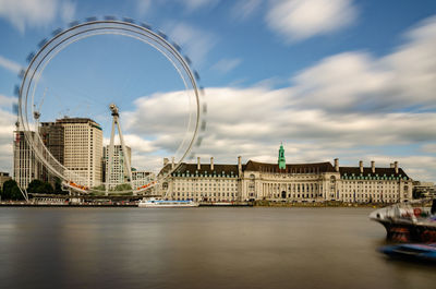 View of buildings against cloudy sky