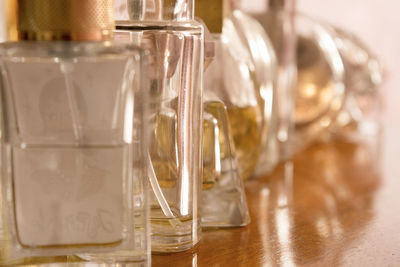 Close-up of bottles on table