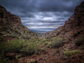 Scenic view of mountains against sky