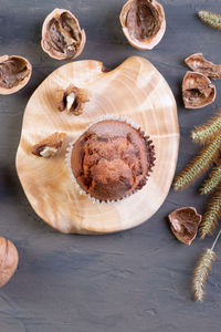 High angle view of food on table