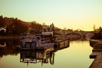 Scenic view of river against clear sky