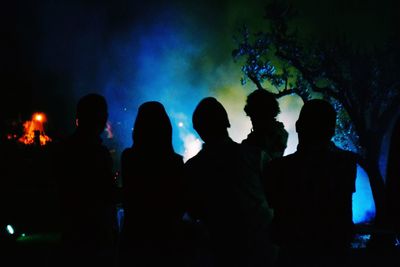Group of people in concert at night
