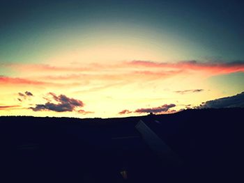 Silhouette of mountain at sunset