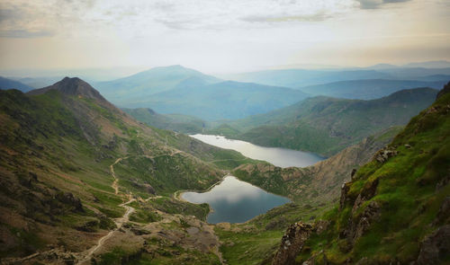 Scenic view of mountains against sky