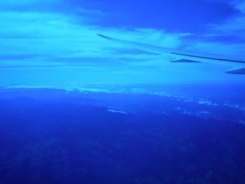 Aerial view of sea and blue sky