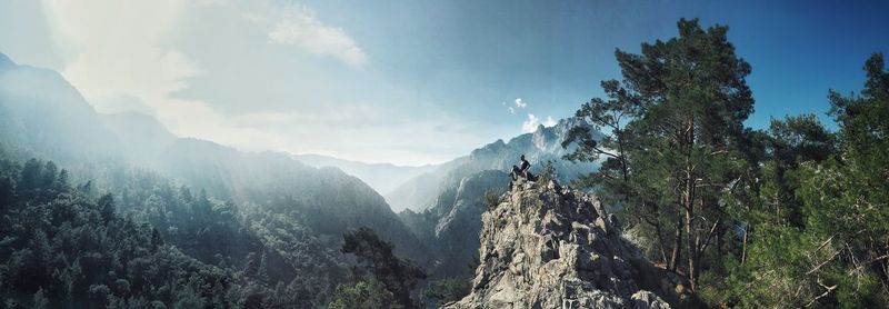 Panoramic view of mountains against sky