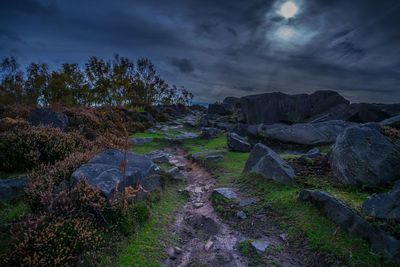 Scenic view of land against sky