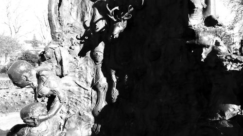 Woman standing on rock