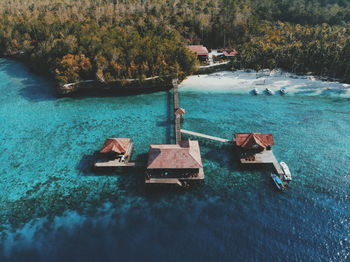 High angle view of swimming pool